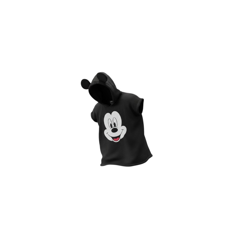Disney Mickey Mouse Hoodie Boys Size M 7-9 Black Short Sleeve 3D Ears Graphic